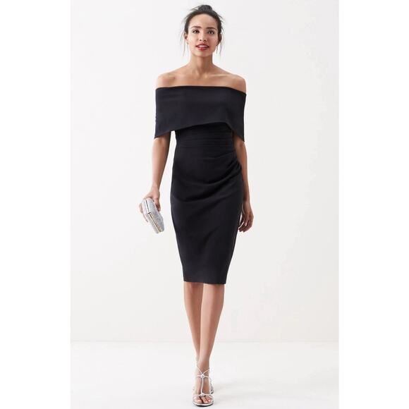 NEW VINCE CAMUTO Popover Cocktail Dress SIZE 2 $168 BLACK Classic Evening - Picture 1 of 8